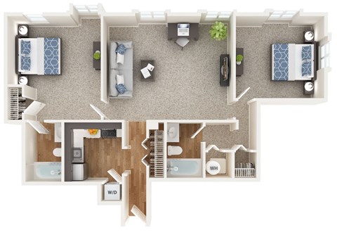 The Charles Floor Plan at The Mount Royal, Baltimore, MD, 21202